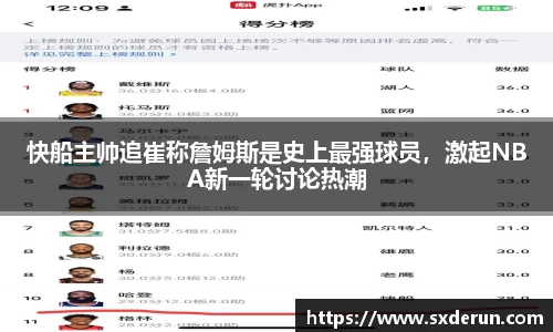 快船主帅追崔称詹姆斯是史上最强球员，激起NBA新一轮讨论热潮